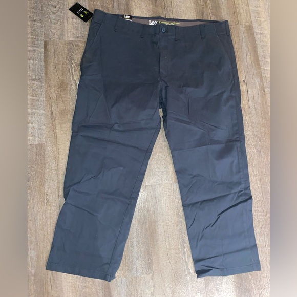 Big & Tall Lee® Extreme Motion Regular Straight Fit Pants in Navy 48 W x 29 L - Picture 2 of 8